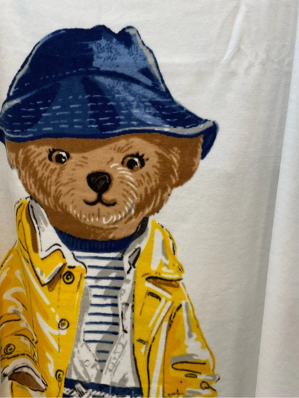 Polo Ralph Lauren YELLOW RAINCOAT BEAR 35” x 66” Cotton Velour Terry Beach Towel